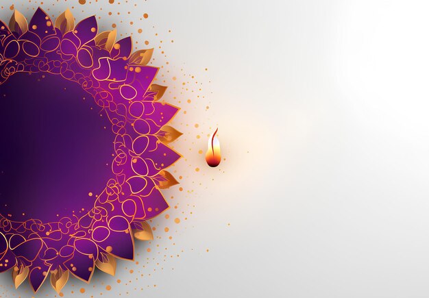 Minimal colorful diya background with on white