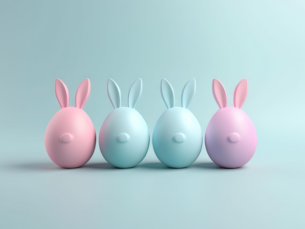 Minimal colorful easter eggs Easter Eggs concept Generative AI