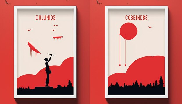 Minimal Columbus Day poster design