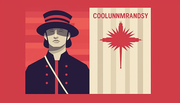 Minimal Columbus Day poster design