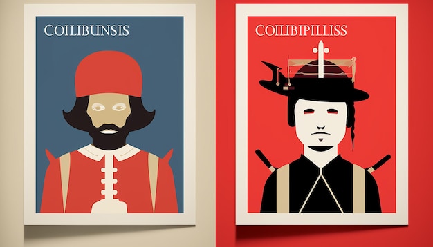 Minimal Columbus Day poster design