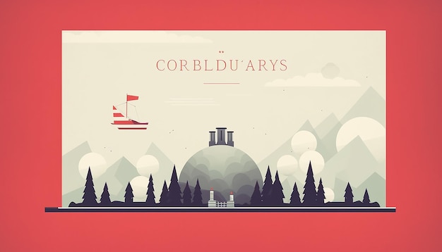 Minimal Columbus Day poster design