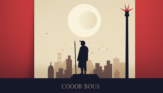 Minimal columbus day poster design