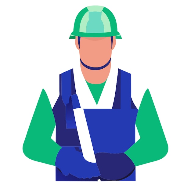 minimal construction worker vector illustration