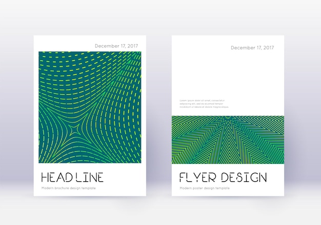 最小限の表紙デザインのテンプレートセット 緑色の要約