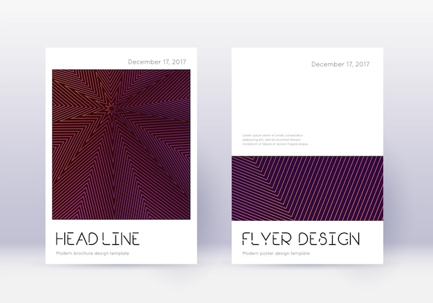 Minimal cover design template set Violet abstract