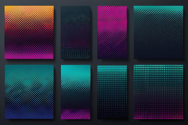 Minimal covers design Geometric halftone gradients Eps10 vector