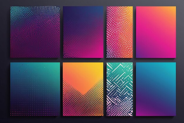 Minimal covers design Geometric halftone gradients Eps10 vector