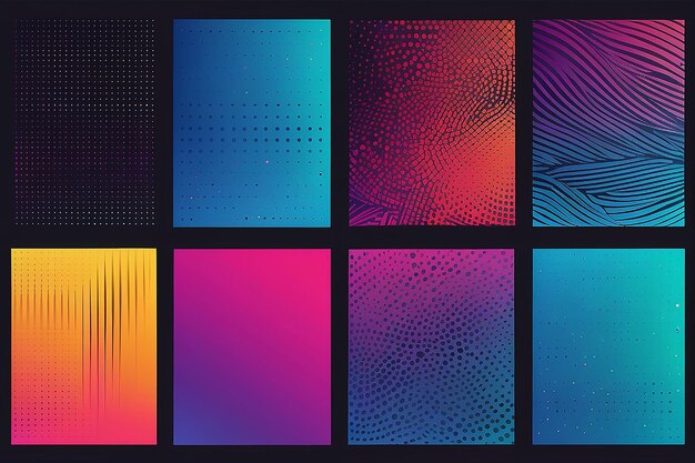 Photo minimal covers design geometric halftone gradients eps10 vector