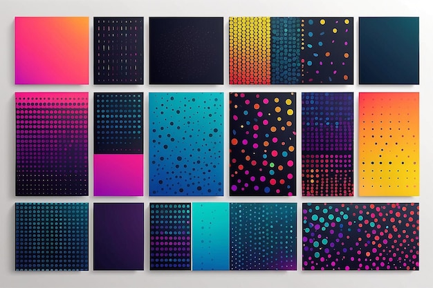 Minimal covers design Halftone dots colorful design Future geometric patterns Eps10 vector