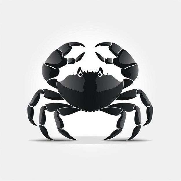 Minimal Crab Logo In Flat Design Style