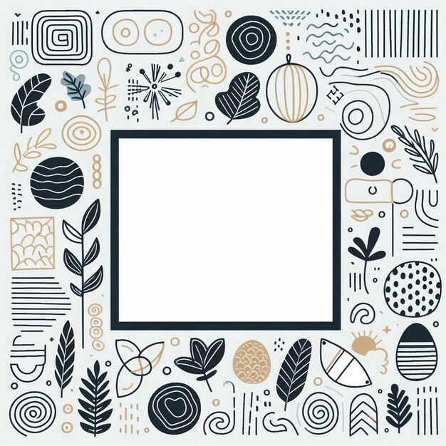 Photo minimal doodle frame background social story highlight