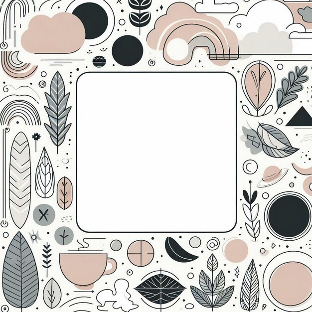 Foto minimal doodle frame background social story highlight