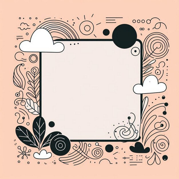 Photo minimal doodle frame background social story highlight