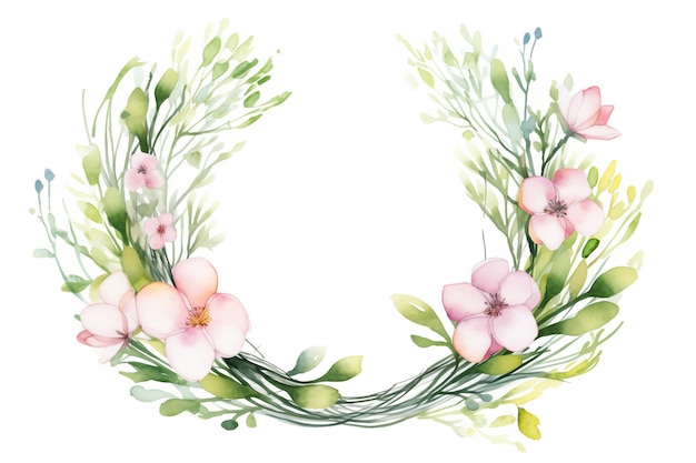 Photo minimal easter wreath with soft pastel colors and illustrative style