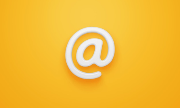 Minimal email symbol on yellow background 3d rendering