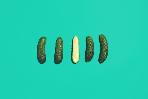 Minimal Flat Lay with Cucumbers