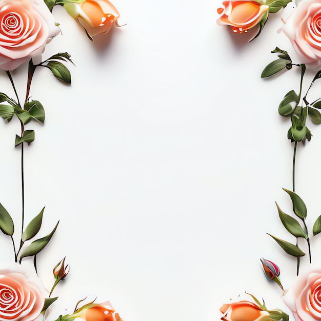 Минимальные цветочные цветы Фон Персиковые цвета Цветочная иллюстрация