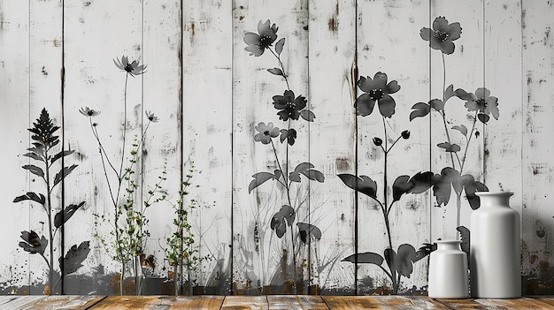 Foto disegno floreale minimo per cornici di striscioni da parete