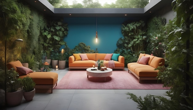 Minimal garden interior design