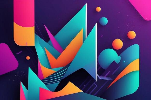 Minimal geometric background Dynamic shapes composition Vector illustration