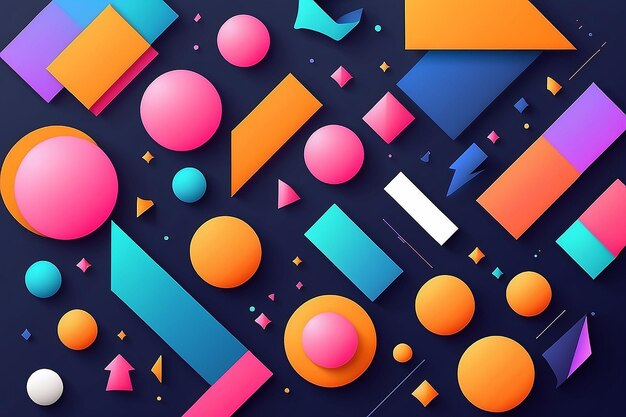 Minimal geometric background Dynamic shapes composition Vector illustration