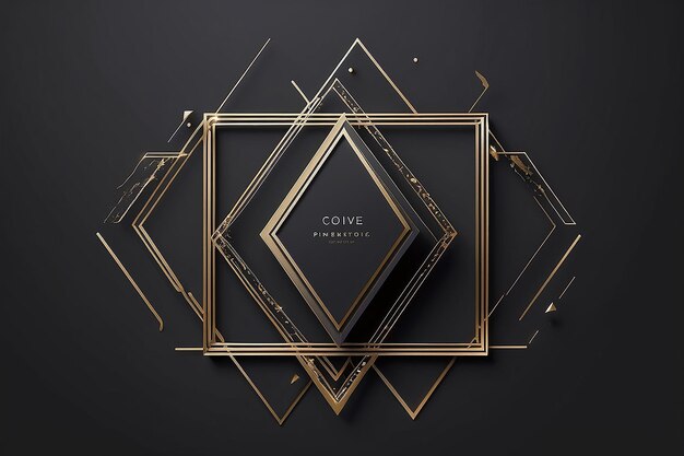 Minimal Geometric Elegance Rhombus Frame Cover Template for Various Uses