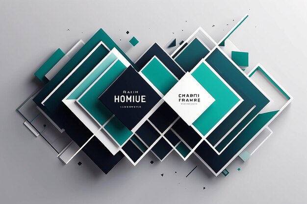 Minimal Geometric Elegance Rhombus Frame Cover Template for Various Uses