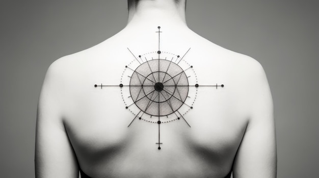 Premium Photo | Minimal Geometric Tattoo Design With Symmetrical Lines And  Shapes