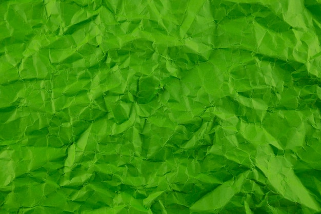最小限の緑のしわくちゃの紙のテクスチャ背景
