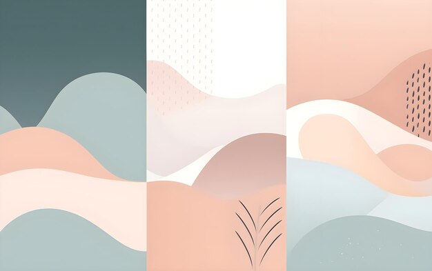 Minimal hand drawn background in pastel color vector illustration