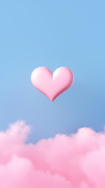 Photo minimal heart and cloud pink softness outdoors
