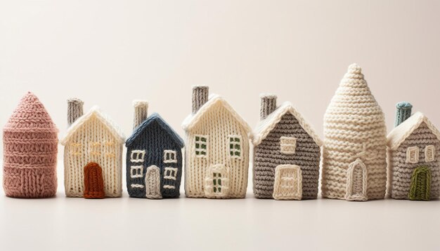 Photo minimal house crochet wool