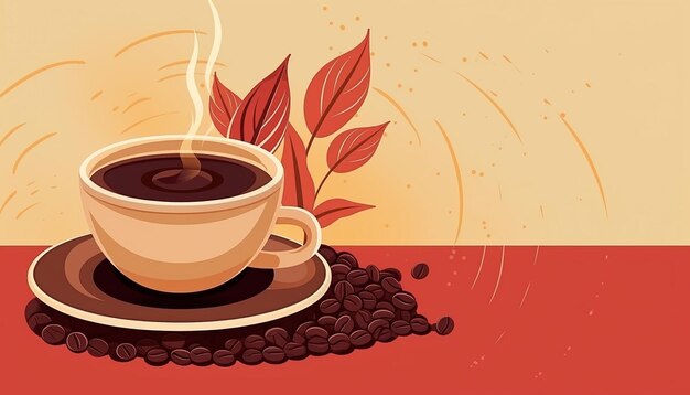 최소한의 국제 커피의 날 포스터 디자인