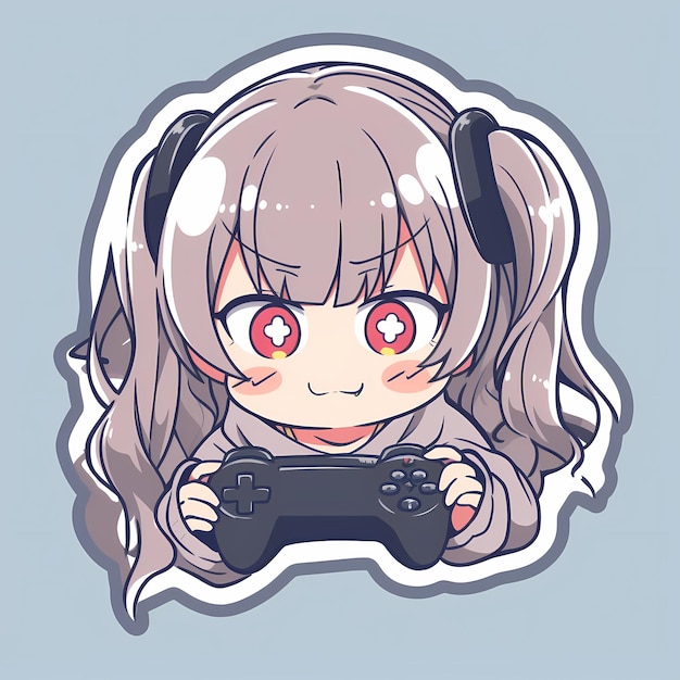 Anime Gaming Cute Anime Girl' Sticker