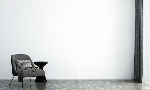 Premium Photo | Minimal living room and empty wall texture background  interior design