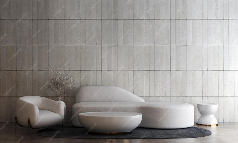 Premium Photo | Minimal living room interior design and white sofa and