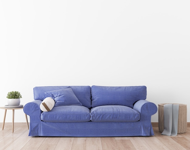 Minimal living room with a modern sofa