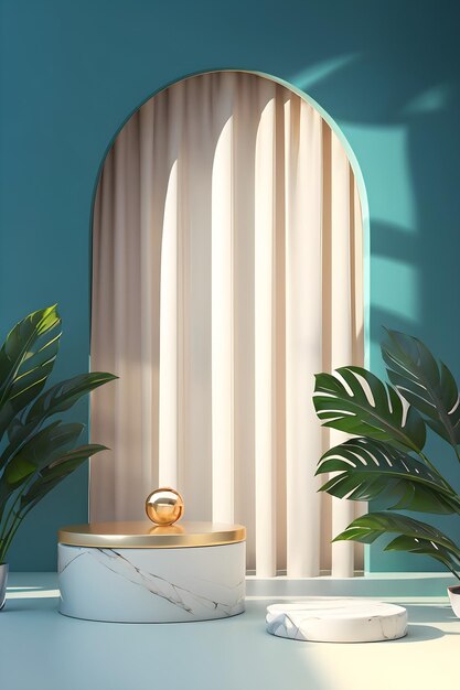 Minimal luxury geometric podium wallpaper illustration product presentation background