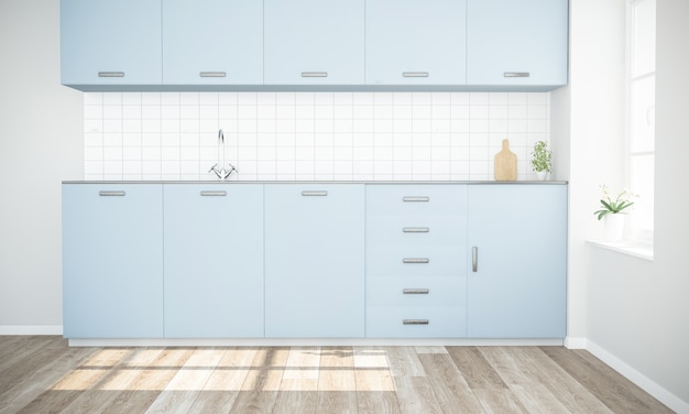 Cucina blu moderna minimal