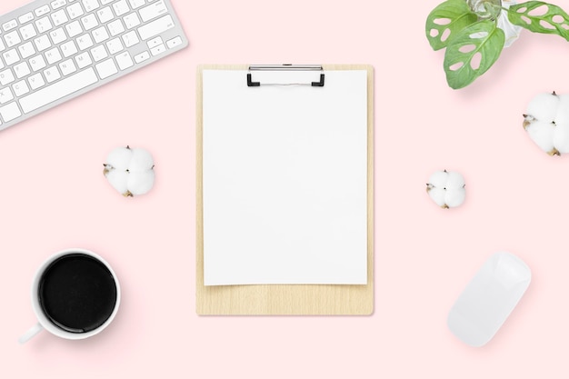 Minimal Office desk table top view