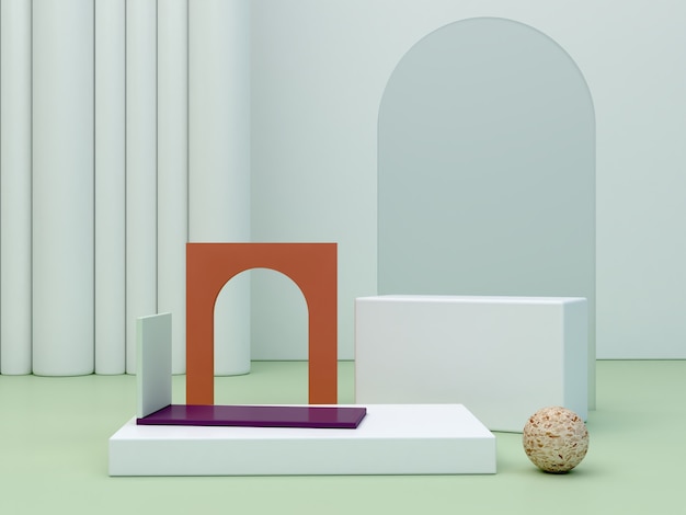 minimal pastel colors podium to show a product