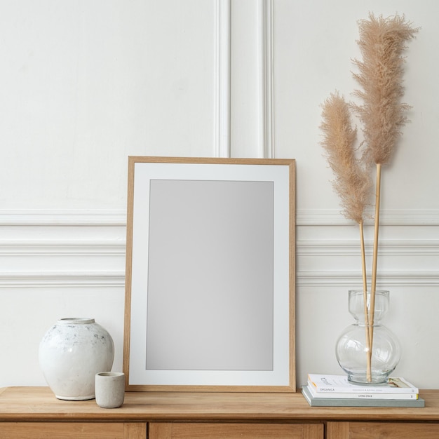 minimal picture frame mockup png with scandinavian design