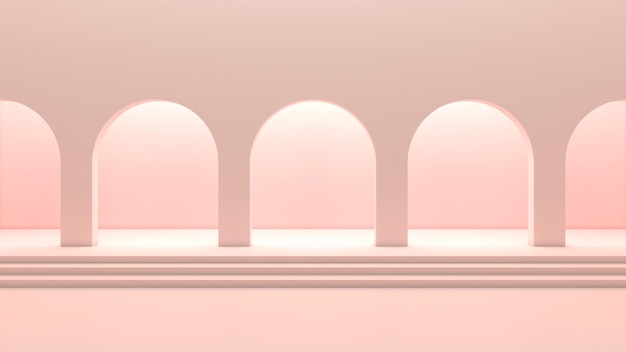 Minimal pillar background 3d rendering