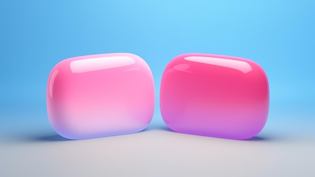 Minimal pink and blue chat bubble concept of social media messages