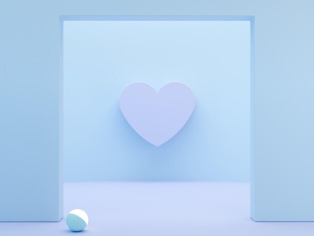 MInimal podium for San Valentines day 3d render