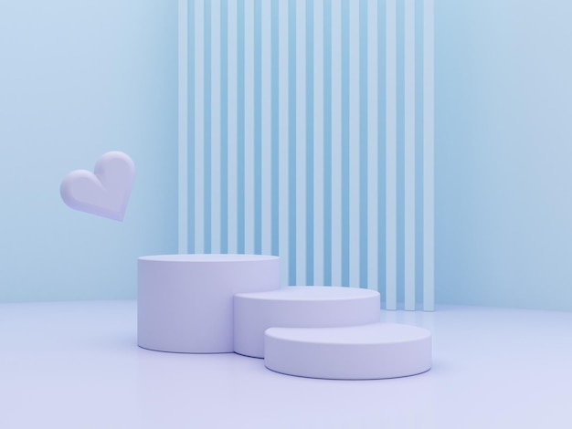 Foto podium minimo per il giorno di san valentino 3d render