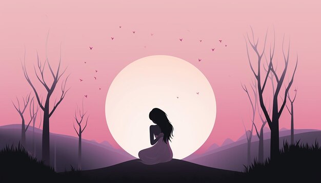 Alone Girl Flowers iPhone Wallpaper - iPhone Wallpapers