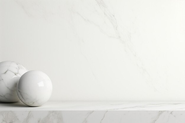 Minimal product backdrop in white marble