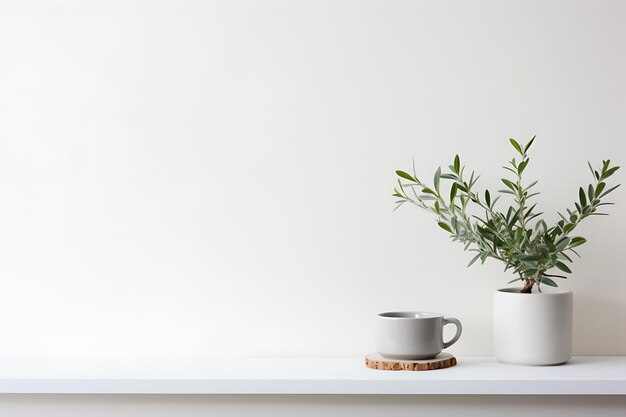 Photo minimal product backdrop with white wall